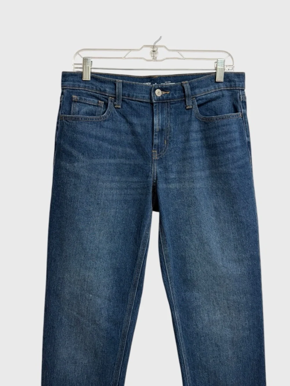 Old Navy Wow Boyfriend Straight Jeans Size 4 Mid-Rise Slouchy Dark Wash Everyday